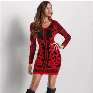Gorgeous red and black sweater dress, size xl